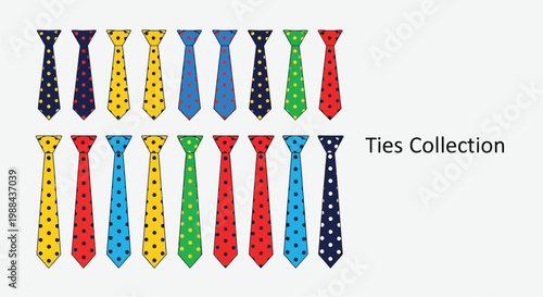 A colorful collection of patterned neckties displayed in a neat arrangement