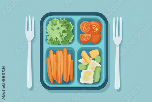 Modern Bento Style Lunchbox with Organized Compartments