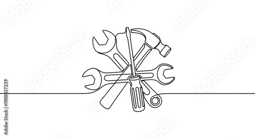 Collection of assorted hand tools.