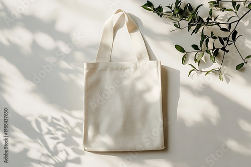 Soft Aesthetic Tote Bag Flat Lay in Sustainable Style