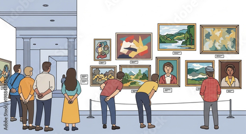 People Viewing Art Gallery.