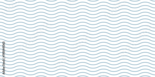Seamless Wave Pattern, Hand drawn water sea vector background. Wavy beach print, curly grunge paint lines,