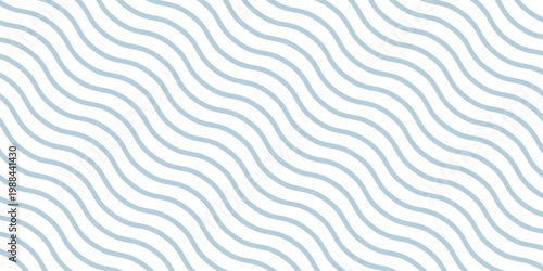 Seamless Wave Pattern, Hand drawn water sea vector background. Wavy beach print, curly grunge paint lines,