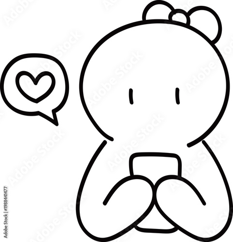 Woman Using Smartphone for Online Dating and Love