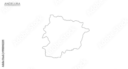 A simple black outline depicts the geographical shape of andelura a landmass or region high quality