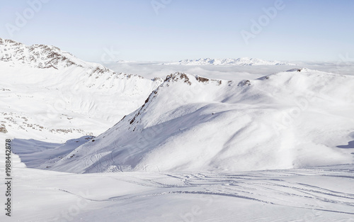 Majestic Alpine Peaks: A Pristine Snow-Covered Mountain Landscape
