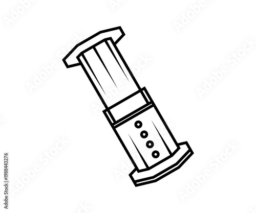 vector line Aeropress coffee tools