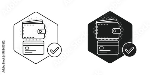 Secure payment methods with confirmation indicators in contrasting styles