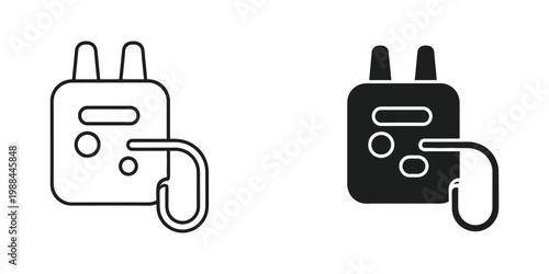 Comparison of two different power adapter designs with attached cables