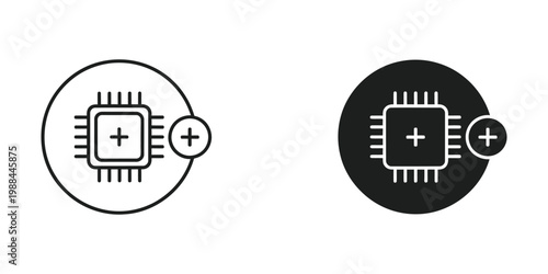 Contrast between standard and dark mode processor icons with battery indicators