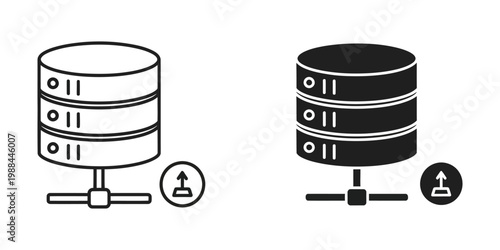 Comparison of traditional and modern database storage systems with upload indicators