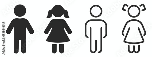Male and Female Silhouettes with Different Styles icon