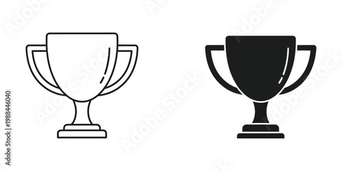 Contrast between an empty trophy and a filled trophy icon