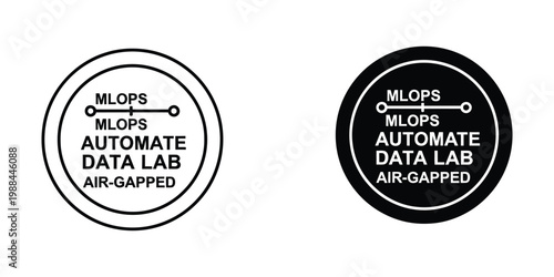 Comparison of air-gapped mlops automation data lab symbols with different background styles