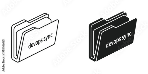 Visual representation of devops sync folders in contrasting colors for synchronization concept