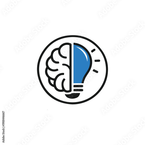 AI Brain Lightbulb Icon Representing Innovation and Smart Automation
