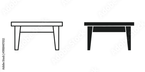 Comparison of a simple table with different leg styles and tabletop appearances