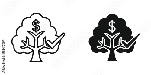 Symbolic representation of financial growth and investment through tree imagery