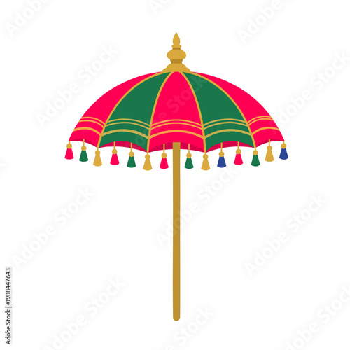 Traditional kerala decorative umbrella (muthukuda) for thrissur pooram festival 