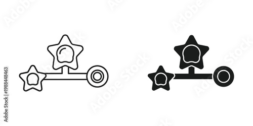Comparison of filled and unfilled star and circle symbols in diagram form