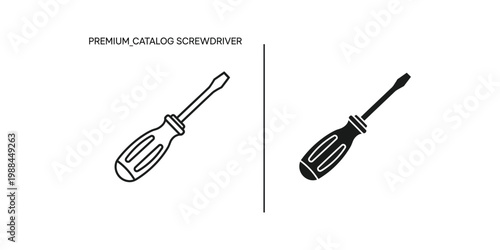 Comparison of premium and standard screwdrivers in a catalog layout