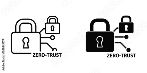 Comparison of zero-trust security models using different lock visual styles