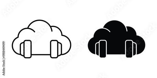 Comparison of traditional and modern cloud storage server icons with data centers