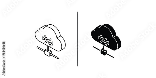 Comparison of cloud services with and without signal blockage icons