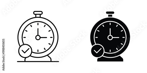 Contrast of traditional and modern stopwatch designs with checkmarks indicating completion