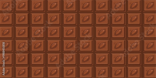 Chocolate seamless pattern background with chocolate pieces, cocoa candy texture and sweet dessert illustration wallpaper