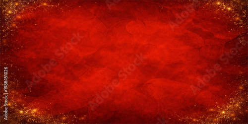 An elegant, textured red background with golden glitter accents, evoking a sense of luxury, warmth, and festivity. 