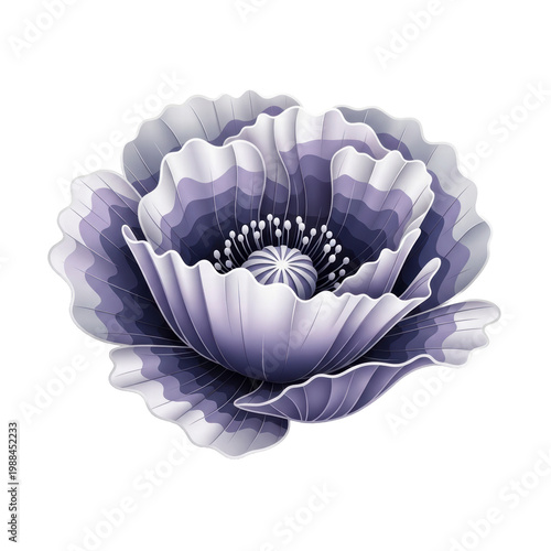 Beautiful stylized purple flower with layered petals
