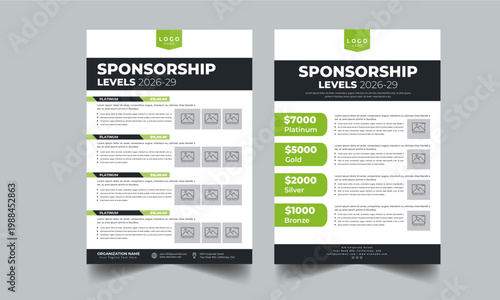 Sponsorship Laval Layout Design. Nonprofit Fundraising Flyer Business Concept Profile.