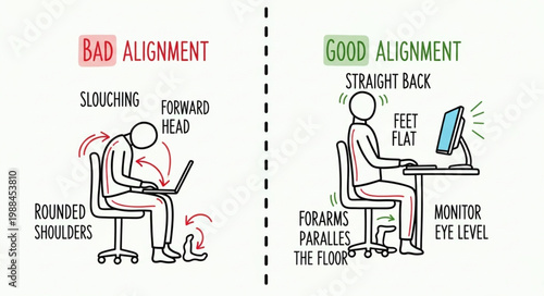 Proper and Improper Posture - A Visual Guide to Good Alignment.