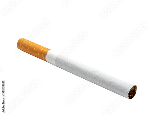 A plant product product with orange filtered end and white paper body on plain background