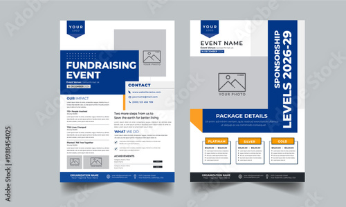 Sponsorship Laval Layout Design. Nonprofit Fundraising Flyer Business Concept Profile.