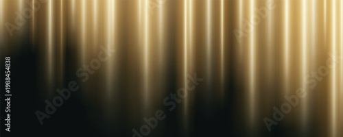 Luxurious background with vertical golden light rays on dark backdrop. Elegant cinematic stage lighting effect perfect for premium award shows, luxury branding, and copy space.