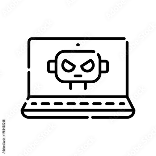 botnet color line icon.