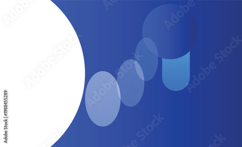 Dynamic abstract blue background with translucent flowing shapes and a prominent white curve, creating a sleek and modern digital design concept