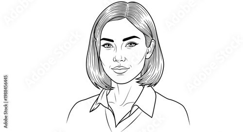 Portrait of a young woman with short hair and a thoughtful expression.