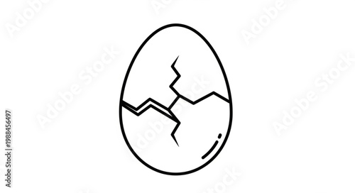 Cracked Egg Symbolizing New Beginnings and Birth.