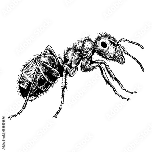 hand drawn illustration of ant vector