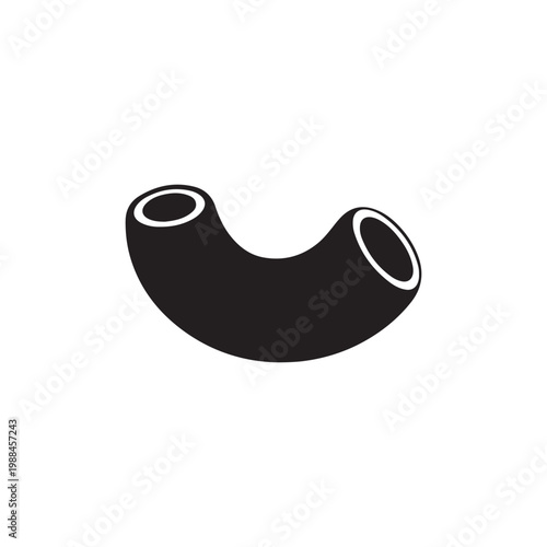 Italian macaroni silhouette vector flat design on white background.