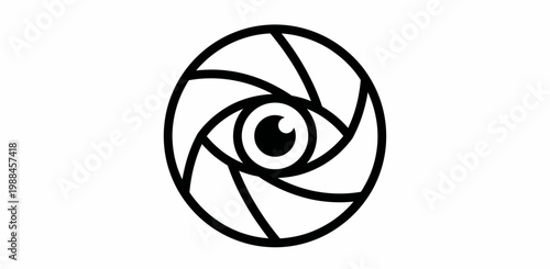 The camera shutter symbolize photography moment