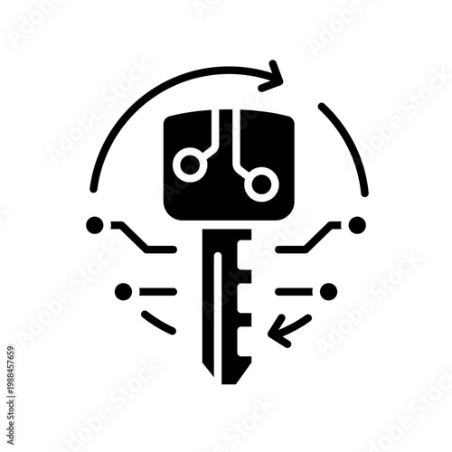 cybersecurity key color line icon.