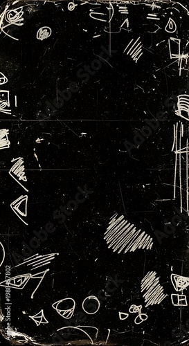 Abstract Black and White Scribbles - A Study in Contrast and Texture.