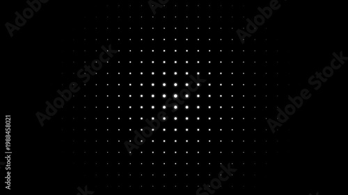 High-end 4K abstract motion graphics of a digital dot matrix grid with expand path animation. Professional 30fps video asset for technology and science backgrounds.