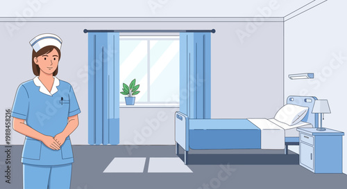 Nurse celebrates International Nurses Day in a hospital room setting