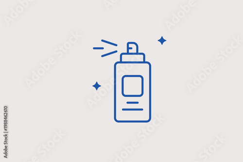 Aerosol spray can line icon for street art graffiti and party string sprays. Urban Vector Illustration for creative workshop posters and festive accessory shop websites.