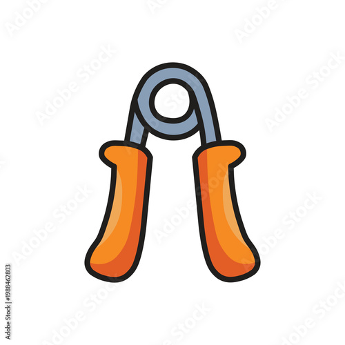 Hand Grip Strengthener Exercise Tool Flat Illustration for Fitness Training